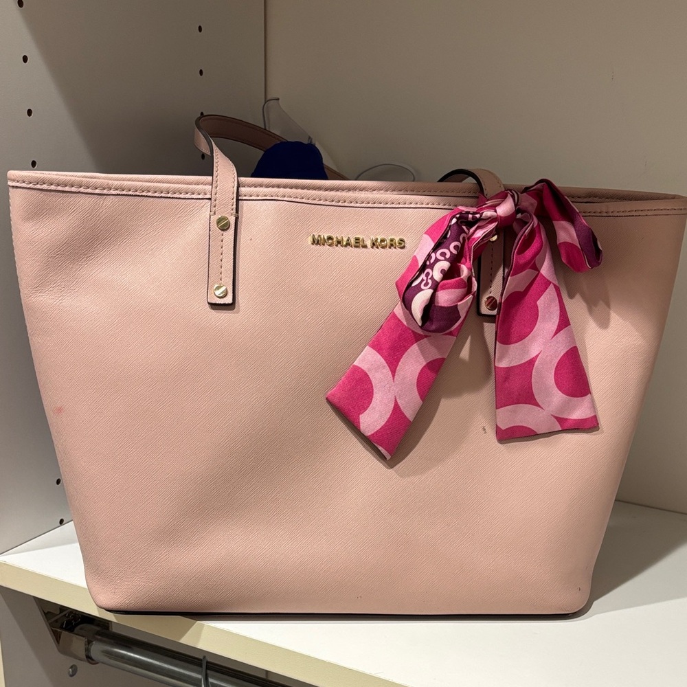 Michael Kors Blush Pink Tote with Scarf